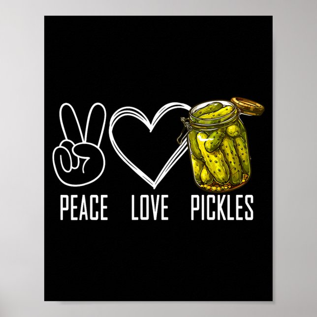 Poster Peace Love Ckles Retro Jar Of Sliced Ckles Funny F (Devant)