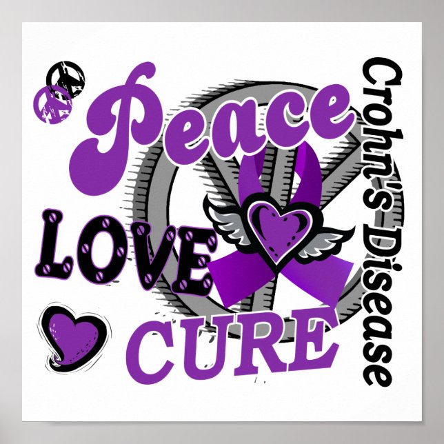Poster Peace Love Cure 2 La maladie de Crohn (Devant)