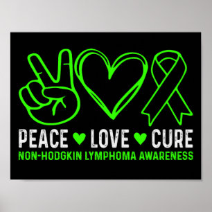 Poster Peace Love Cure Lymphoma Sensibilisation