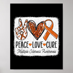 Poster Peace Love Cure Ms Warrior Multiple Sclerosis Awar