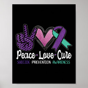 Poster Peace Love Cure Prévention du suicide