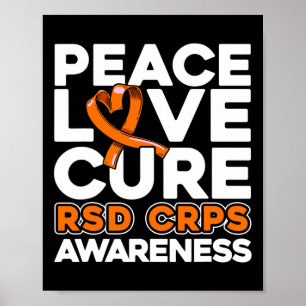 Poster Peace Love Cure Rsd Crps Sensibilisation