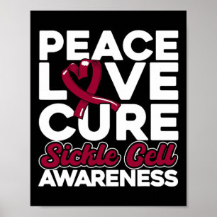 Poster Peace Love Cure Sickle Cell Awareness 1