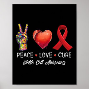 Poster Peace Love Cure Sickle Cell Sensibilisation Hommes
