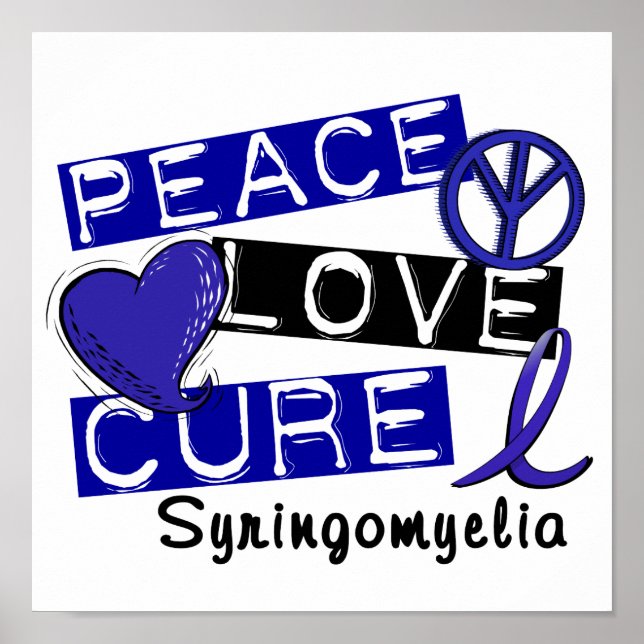 Poster Peace Love Cure Syringomyelia (Devant)