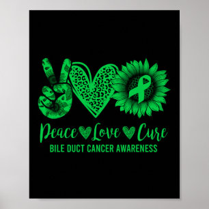 Poster Peace Love Cure Tournesol Bile Duct Cancer Award