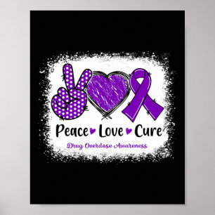 Poster Peace Love Cure Toxicomanie Sensibilisation Rib po