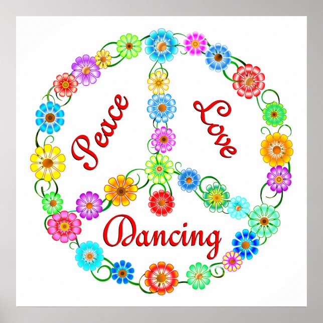 Poster Peace Love Dancing (Devant)