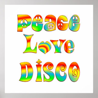 Poster Peace Love Disco