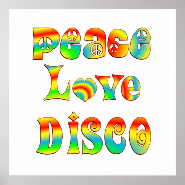 Poster Peace Love Disco (Devant)