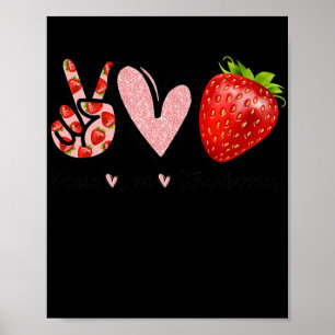 Poster Peace Love Farmer fraises Lover