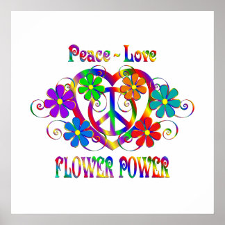 Poster Peace Love Flower Power