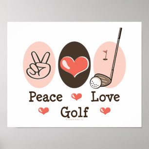 Poster Peace Love Golf