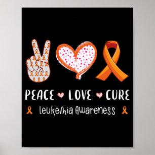 Poster Peace Love guérison leucémie sensibilisation homme