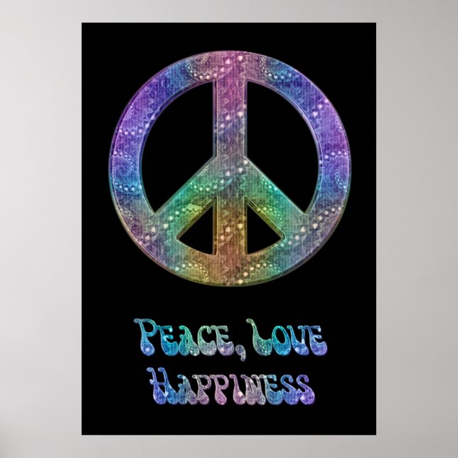 Poster Peace Love Happiness (Devant)