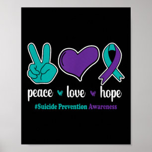 Poster Peace Love Hope - Prévention du suicide