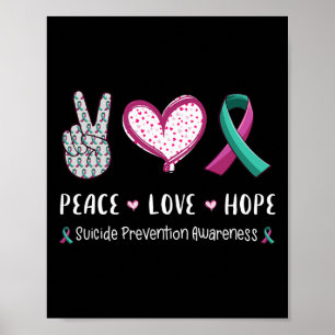 Poster Peace Love Hope Suicide Prevention Awareness Men W