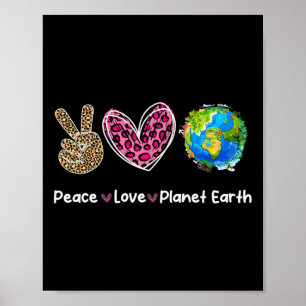 Poster Peace Love Jour des terres Sauver notre planète En