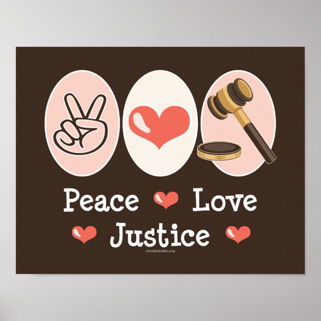 Poster Peace Love Justice (Devant)