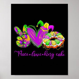 Poster Peace Love King Cake Hommes Femmes Enfants Tie Dye