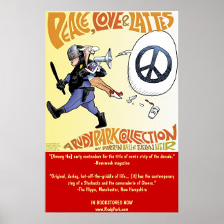 Poster Peace, Love & Lattes : une collection de Rudy Park