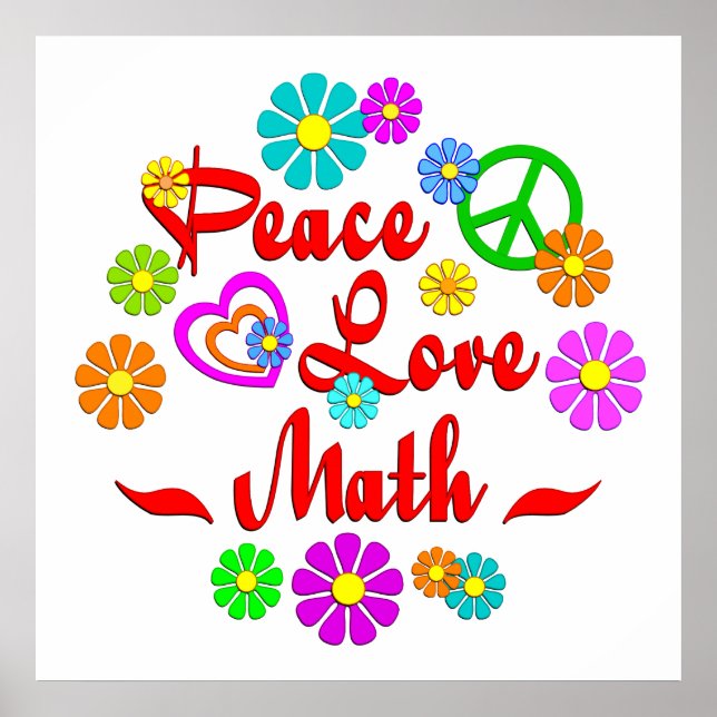 Poster Peace Love Math (Devant)