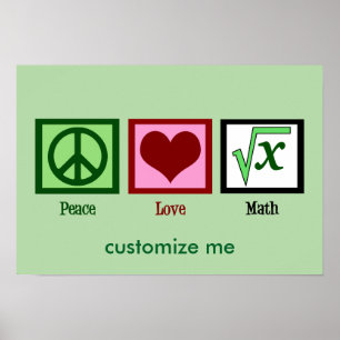Poster Peace Love Math Custom