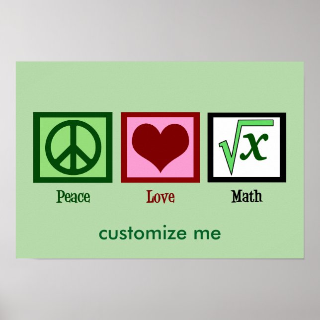 Poster Peace Love Math Custom (Devant)