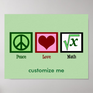 Poster Peace Love Math Custom