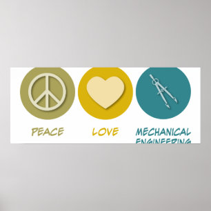 Poster Peace Love Mécanique