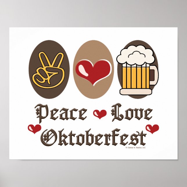 Poster Peace Love Oktoberfest (Devant)