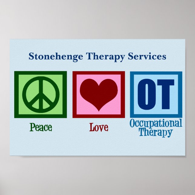 Poster Peace Love OT ergothérapie (Devant)