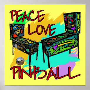 Poster Peace Love Pinball