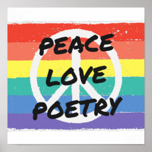 Poster Peace. Love. Poetry.