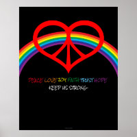 Poster Peace Love Rainbow