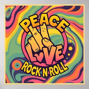Poster Peace, Love, Rock n Roll