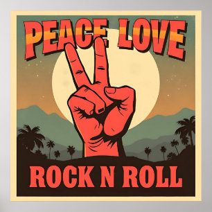 Poster Peace, Love, Rock n Roll