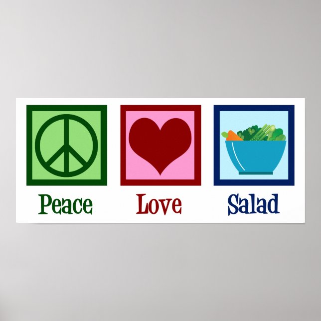 Poster Peace Love Salads Cute Salad Bar (Devant)