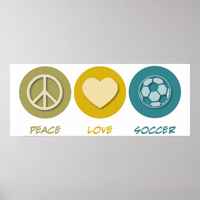 Poster Peace Love Soccer (Devant)