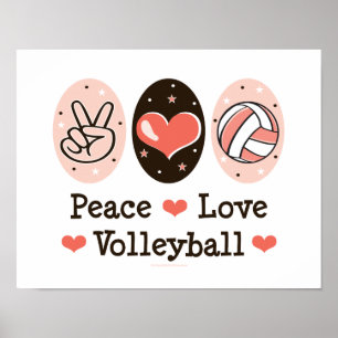 Poster Peace Love Volleyball