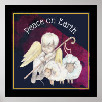 Peace on Earth Angel Shepherd and Lambs