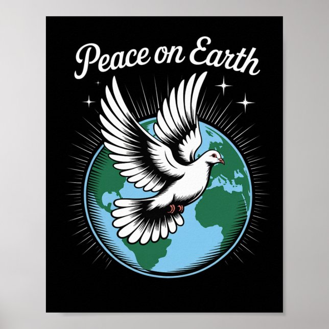 Poster Peace On Earth Dove And Globe Faith Christmas Spir (Devant)