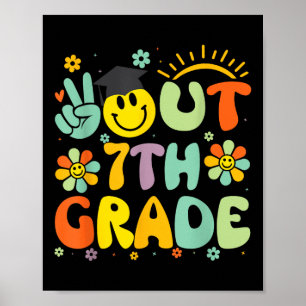 Poster Peace Out 7e grade Cl De 2025 Adieu Graduation