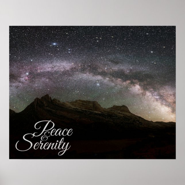 Poster Peace & Serenity Mountain Night Sky (Devant)
