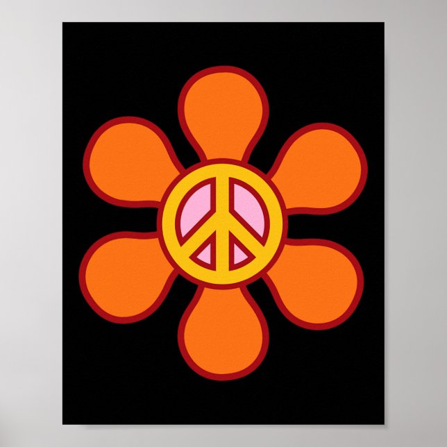Poster Peace Sign Love 60s les années 70 Super Hippie Cos (Devant)