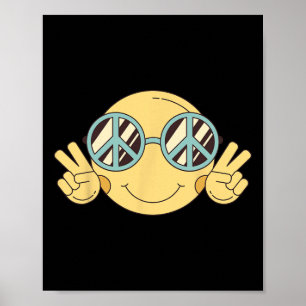 Poster Peace Sign Love 60s les années 70 Super Hippie Cos