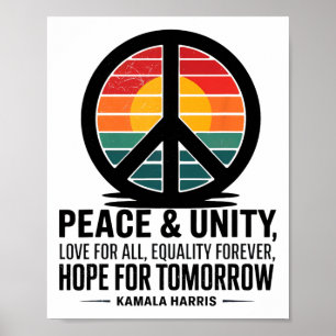 Poster Peace Unity Love For All Equality Forever Hope For