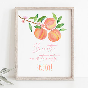 Poster Peach Blossom Sweet Traitements Signal d'anniversa