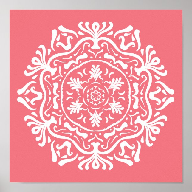 Poster Peach Mandala (Devant)