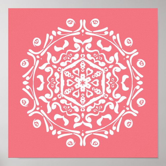 Poster Peach Mandala (Devant)